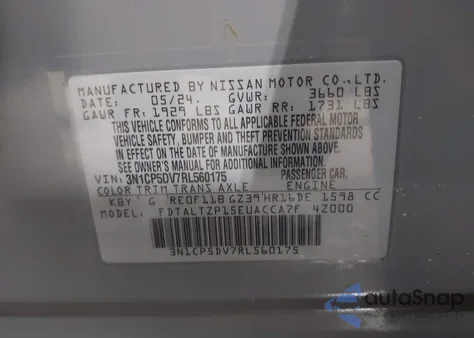 2024 Nissan Kicks Sr Xtronic Cvt z USA, uszkodzony, nr VIN 3N1CP5DV7RL560175